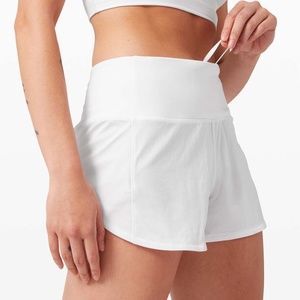 White 4 inch lululemon speed up short